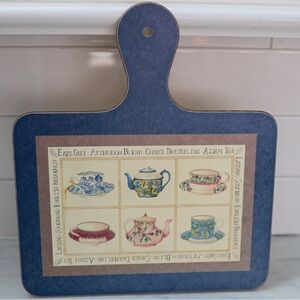 Cloverleaf “Time for Tea” Cutting  Board/ Laminate Hanging